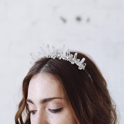 Crystal Wedding Crown, Bridal Crown Crystal, Bohemian Wedding Theme, Hair Accessories Tiara, Bohemian Glam, Crystal Crown Wedding, Glam Bride, Veil Headpiece, Bridal Headwear