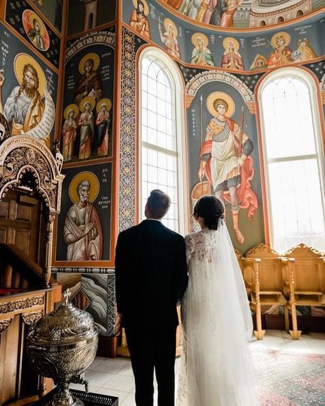 Christ Centered Wedding, Greek Orthodox Christian, Image Of God, Orthodox Catholic, Eastern Orthodox Church, Orthodox Wedding, Christian Couples, Greek Orthodox Church, Pretty Wedding Dresses