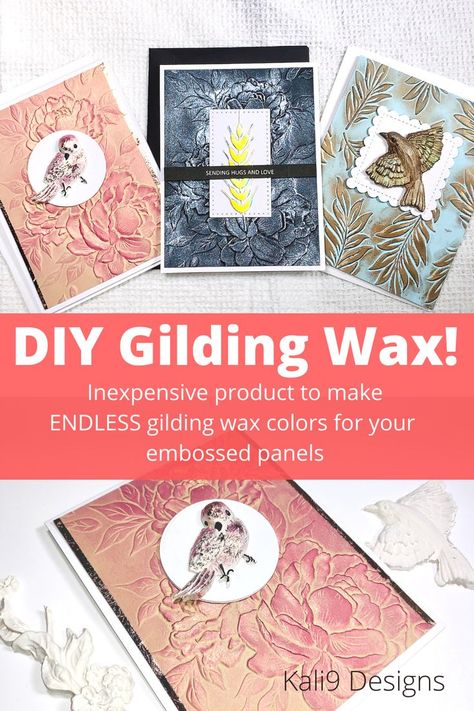 If you love the look of dimension from embossing folders and love gilding wax to enhance the images, you will LOVE this DIY version of gilding wax. With this diy version, you can have endless colors for all your embossed card panels. Head to my video on YouTube to see how I made it! Diy Embossing Folders, Rub N Buff, Wax Art, Gilding Wax, Parchment Craft, Scrapbook Art, Card Techniques, Embossed Paper, Paper Designs