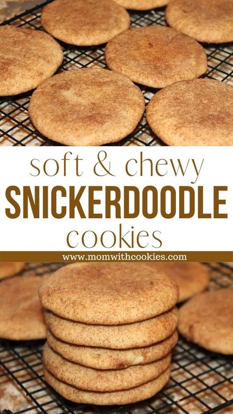 The best snickerdoodle cookies that are soft and chewy. #snickerdoodlecookies #cookies #cinnamonsugarcookies #desserts #easydesserts Chewy Snickerdoodle Cookies, Chewy Snickerdoodles, Cookies Snickerdoodle, Easy Snickerdoodle Recipe, Best Snickerdoodle Cookies, Snickerdoodle Cookies Easy, Chewy Sugar Cookie Recipe, Perfect Sugar Cookies, Best Sugar Cookie Recipe