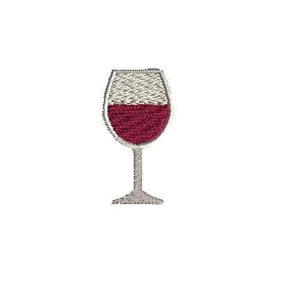 Mini Wine Glass - 3 Sizes! Sew Cha Cha Tshirts Embroidery, Napkin Embroidery, Embroidery Napkins, Food Art Painting, Embroidery Cushion, Wine Painting, Embroidery Motifs, Crochet Embroidery, Needle Point