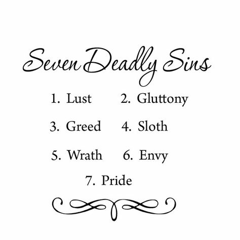 Seven Deadly Sins Bible, Warfare Prayers, Bible Wall Art, Vinyl Wall Quotes, Bible Motivation, 7 Deadly Sins, Bible Facts, Bible Knowledge, Bible Verses Quotes Inspirational