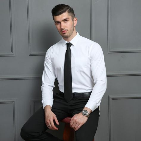 Mens Business Casual Shirts, Mens Business Casual, Social Dress, Men's Business Casual, Solid Dress Shirt, Business Casual Shirts, Social Dresses, Smart Dress, Long Sleeved Shirt