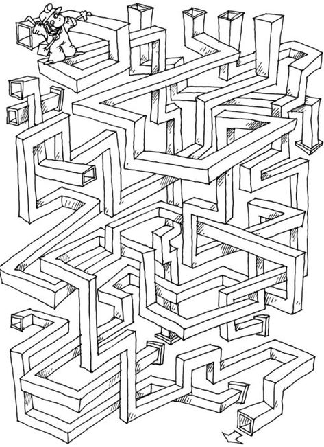 Hard Mazes, Mazes For Kids Printable, Maze Worksheet, Printable Mazes, First Grade Math Worksheets, Maze Design, Printable Board Games, Mazes For Kids, Maze Puzzles