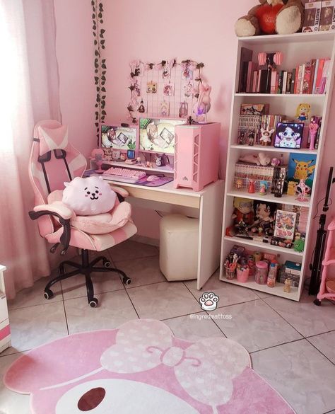 Egirl Bedroom, Egirl Room, Anime Home Decor, Computer Gaming Room, Teen Girl Room Decor, Gamer Room Decor, Pink Room Decor, Future Apartment Decor, Instagram Direct