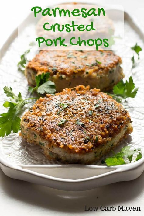 Low Carb Pork Chop Recipes, Low Carb Pork Recipes, Low Carb Pork Chop, Pork Chop Recipes Easy, Gluten Free Pork Chops, Low Carb Pork Chops, Crusted Pork Chops, Parmesan Crusted Pork Chops, Boneless Pork Chop Recipes