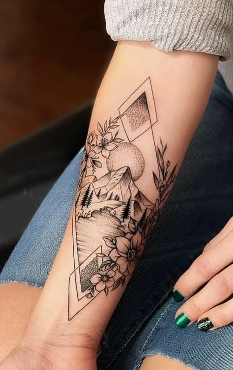 Simple Forearm Tattoos, Forarm Tattoos, Muster Tattoos, Cool Forearm Tattoos, Tattoos Geometric, Forearm Tattoo Women, Tattoo Feminina, Sleeve Tattoos For Women, Nature Tattoos