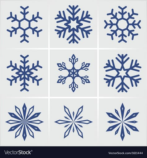 Ice Symbol, Winter Symbols, Snowflakes Illustration, Ornament Outline, Snow Icon, Ice Icon, Snowflakes Drawing, Star Symbol, Simple Snowflake