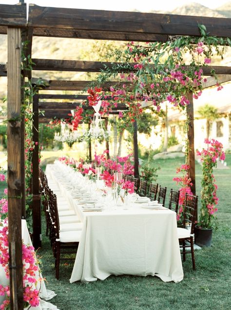 Bridal Shower Backyard, Bougainvillea Wedding, Foodie Wedding, Hummingbird Nest Ranch, Hummingbird Nest, Wedding Table Ideas, Wedding Venue Decor, Tent Decorations, Wedding Venue Decorations