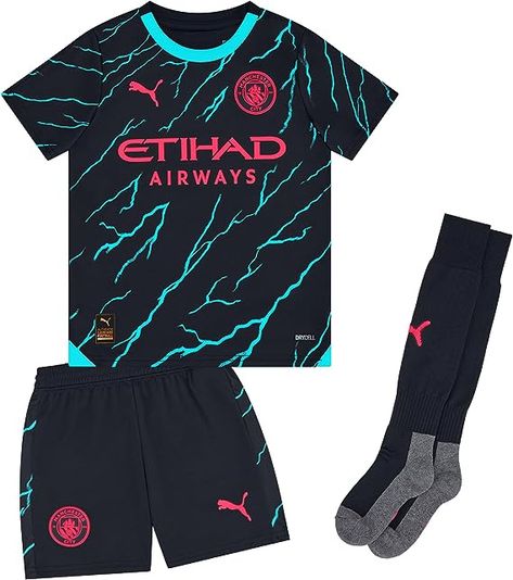 5* reviewed childrens kit to your door #mancity #city #manchestercity #football #soccer #haaland Mancity Jersey, Man City Jersey, Manchester City Kit, Premier League Teams, City Kid, Soccer Kits, Jersey Design, Dark Navy Blue, Football Soccer