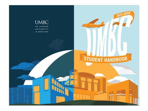 UMBC Student Handbook 2013-2014 by Michael Muccioli, via Behance Handbook Design, Student Handbook, Communication Design, Flat Illustration, Motion Graphics, Graphic Illustration, Illustration Design, Communication, Motion