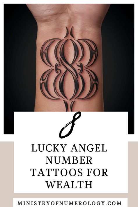 Discover how an 888 tattoo can attract endless prosperity. Click for design ideas and placement tips! #AngelNumberTattoo #AbundanceManifestation 11:59 Time Tattoo, Angel Numbers 888 Tattoo, Tattoo Numbers Ideas Design, Numerology Tattoo Ideas, 888 Tattoo Design, 1111 Tattoo Design, Angle Number 222, 369 Tattoo, 888 Tattoo Ideas