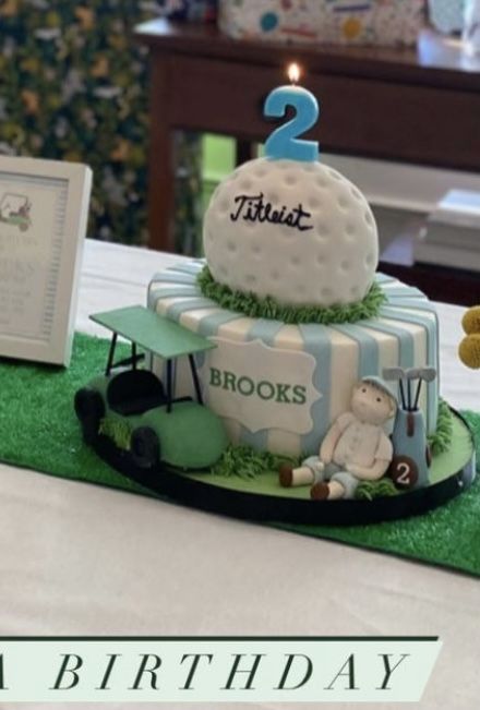 Kids Golf Cake, Golf Cakes For Kids, Golf Smash Cake, Golf Birthday Cake, Golf First Birthday, Cakes For Kids, Golf Cake, Kids Themed Birthday Parties, Kids Golf