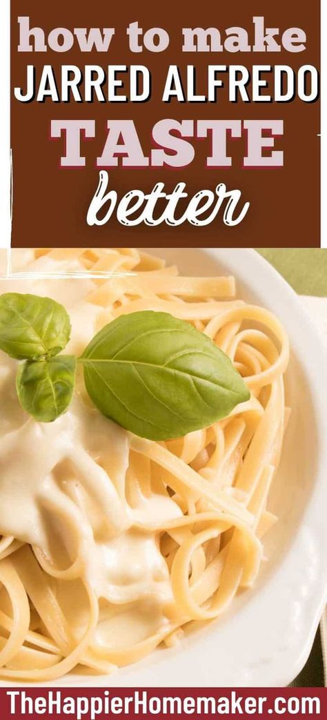 Doctored Alfredo Sauce, Mexican Fettucine Alfredo, How To Make Can Alfredo Sauce Better, Alfredo Sauce In A Jar Recipes, Alfredo From The Jar, Doctored Up Jar Alfredo Sauce, How To Make Canned Alfredo Sauce Better, Semi Homemade Alfredo Sauce, Recipes With Jar Alfredo Sauce