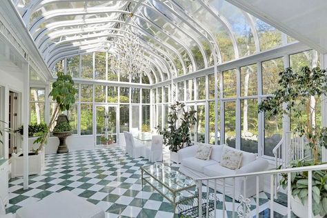 Victorian Conservatory Interior, Victorian Conservatory, Conservatory Interior, White Exterior Houses, Greenhouse Growing, Moon Garden, Gorgeous Gardens, French Furniture, Brutalism