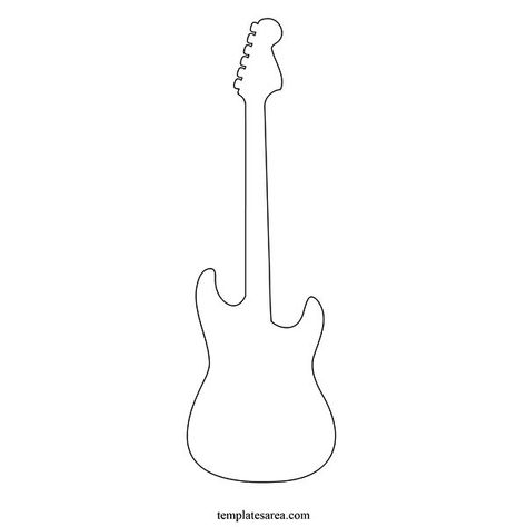 Free Downloadable Guitar Shape Template in PDF Format Printable Guitar Template, Guitar Template Free Printable, Guitar Template, Guitar Outline, Printable Outline, Template Free Printable, Outline Template, Guitar Patterns, Shape Templates