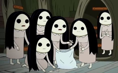 Scary Adventure Time, Creepy Cartoon Characters, Creepy Adventure Time, Adventure Time Creepy, Creepy Cartoon, The Land Of Ooo, Spooky Cartoon, Adventure Time Style, Creepy Girl