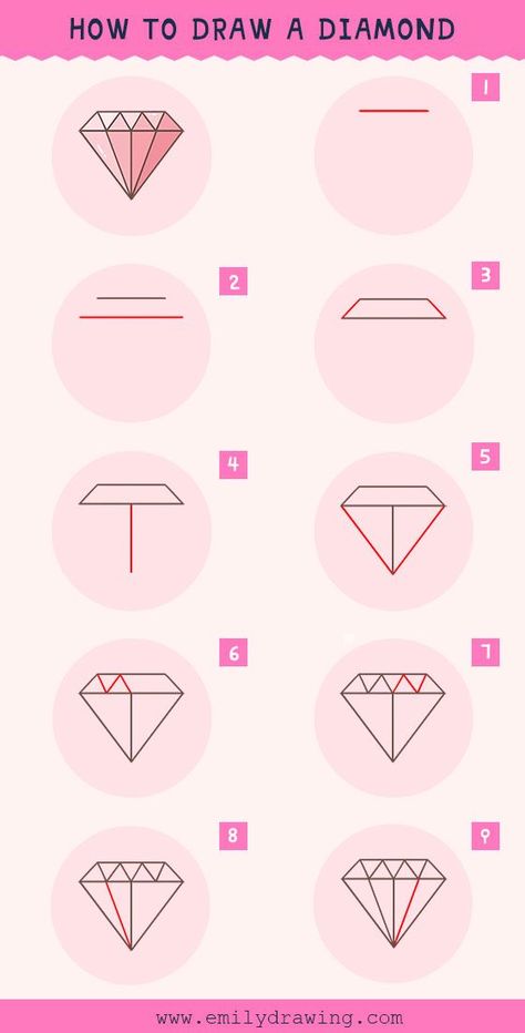 How to Draw a Diamond (Step-by-Step Video Tutorials) Draw A Diamond, Diamond Doodle, Figure Drawing Tutorial, Simple Video, Ink Doodles, Tutorial Drawing, Diamond Drawing, Hand Lettering Fonts, Being Creative