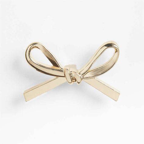 Gold Bow Knob + Reviews | Crate & Kids Gold Nursery Chandelier, Bow Room Decor, Bow Widget, Desk Knobs, Anthropologie Knobs, Dressers And Nightstands, Gold Drawer Knobs, Kids Dressers, Girl’s Room