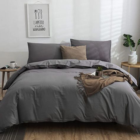 PRICES MAY VARY. 【High Material】: This grey california king comforter set is made of high quality cotton with soft ultra microfiber inner fill. Super soft, hotel quality, durable, breathable, and machine washable. 【3Pcs Grey Comforter Sets Cal King】 : 1 x cal king comforter ( 104" x 96" ) + 2 x pillowcases ( 20" x 36" ). 【Solid Color Design】: Modern grey gray comforter sets for men women bedding comforter sets 3 pieces grey comforter sets, simple and soft, and the gray comforter sets with two pi Dark Gray Bedding, Dark Grey Bedding, Dark Gray Bed, Gray Bedding, Bedding Comforter Sets, Full Size Comforter, Full Comforter Sets, Queen Size Comforter Sets, Grey Comforter Sets