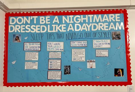 Sleep Bulletin Board, Taylor Swift Bulletin Board Ra, Taylor Swift Bulletin Board High School, Taylor Swift Ra Board, Office Board Ideas, Taylor Swift Bulletin Board, Fun Taylor Swift, Hall Themes, Dorm Bulletin Boards