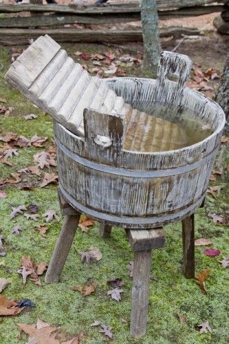 Antique Washing Machine, Vintage Washing Machine, Clothes Lines, Wooden Bucket, Pioneer Village, Outdoor Clothes, Vintage Laundry, Wash Tubs, Multiple Images