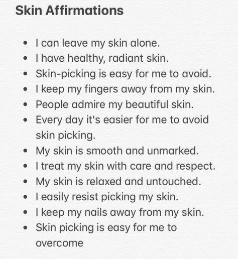 Skin picking affirmations #skinpicking #affirmations affiliation Good Skin Affirmation, Daily Affirmations For Glow Up, Makeup Affirmations, Nails Affirmations, Good Skin Manifestation, Hairless Skin Affirmations, Manifestation Affirmations Aesthetic, Skin Affirmations Positive, Hygiene Affirmations