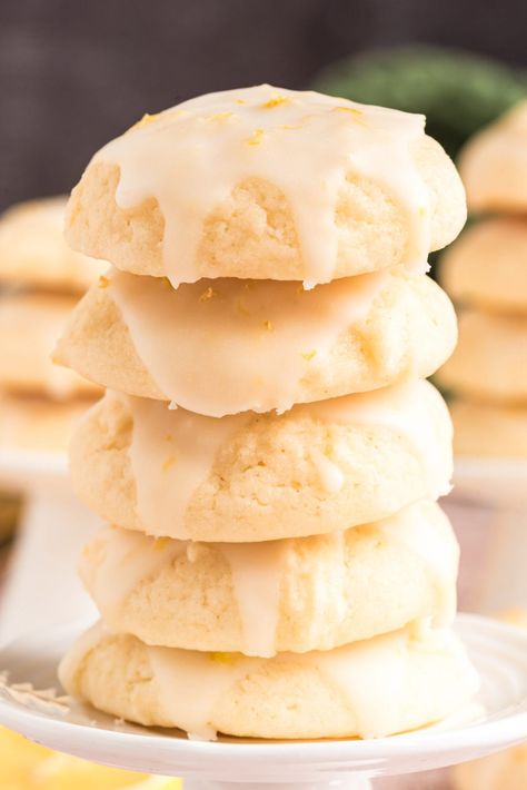 Italian Lemon Drop Cookies 12 Tomatoes, Lemon Cookies Italian, Lemon Cookies Recipes Easy, Lemon Drop Cookies Recipes, Crisco Sugar Cookie Recipe, Italian Lemon Drop Cookies, Tart Glaze, Lemon Curd Cookies Recipe, Lemon Sugar Cookies Recipe