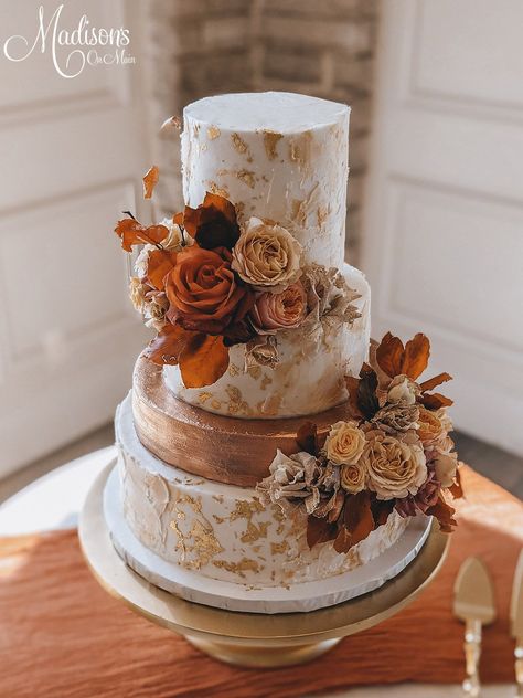 Orange Wedding Cake, Fall Wedding Color Schemes, Boho Wedding Cake, Burnt Orange Weddings, Wedding Themes Fall, Fall Wedding Cakes, Future Wedding Plans, Cake Gallery, Wedding Cake Inspiration