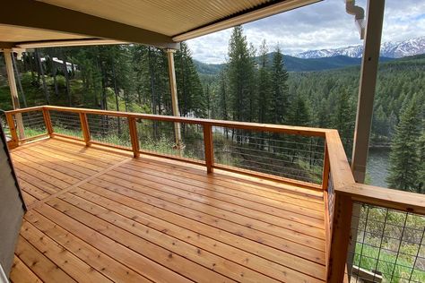 Keeping cedar stunning: Pro tips for caring for your deck | The Seattle Times Cedar Deck Stain, Wood Deck Railing, Deck Cleaner, Deck Maintenance, Deck Finishes, Cedar Stain, Vinyl Railing, Cedar Deck, Pool Life