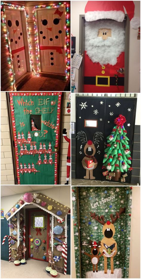 Class Christmas Door Decoration, Christmas Door Decorating Contest Office Gingerbread, Christmas Room Door Decorations, Christmas Door Ideas For Daycare, How To Decorate Classroom Door, Christmas Decoration Door School, Christmas Paper Door Decorations, Christmas Door Frame Decorations, School Decorations For Christmas