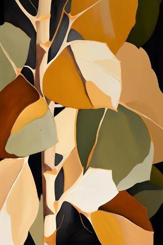 size: 18x12in Art Print: Aspen Tree by Lea Faucher : Aspen Leaf Drawing, Aspen Trees Painting, Birch Trees Painting, Aspen Leaves, Aspen Art, Abstract Trees, Zen Painting, Aspen Tree, Trees Painting