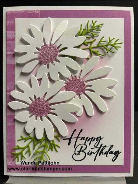 My Creative Corner!: Cheerful Daisies, Unbounded Love, Birthday Card, Stampin' Up! Easy Birthday Cards, Cheerful Daisy, Cheerful Daisies, Stamping Projects, Floral Cards Design, Love Birthday, Daisy Cards, Simple Birthday Cards, Easy Birthday