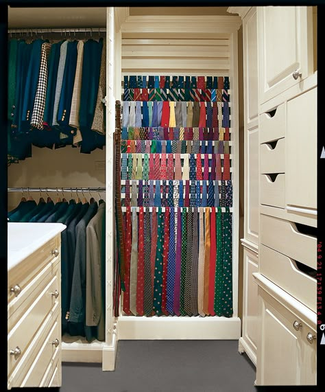 Dressing Closet, Tie Storage, Organized Closet, Walking Closet, Diy Hanging Shelves, Tie Rack, Diy Wall Shelves, Wardrobe Storage, Master Closet