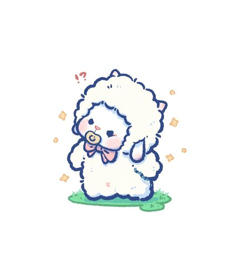 Sheep Meme, Avatar Drawing, God And Me, Kawaii Drawing, Cute Sheep, Animal Drawing, Cute Animal Drawings, Kawaii Drawings, White Aesthetic