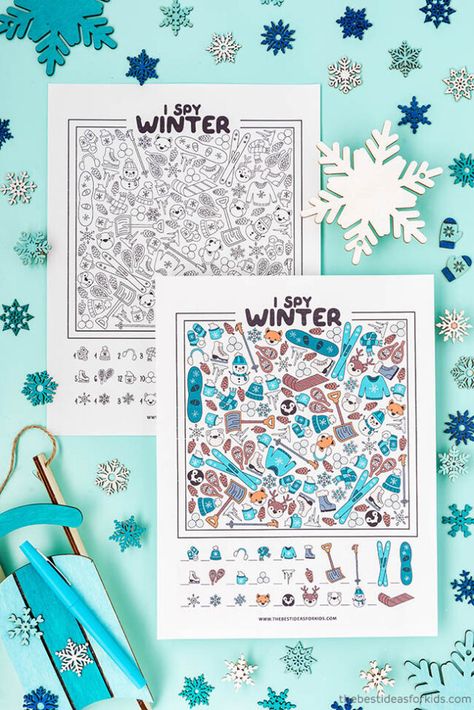 Winter I Spy Printables Winter I Spy, Bingo Free Printable, Spy Theme, Candy Coloring Pages, Christmas Sheets, Santa Coloring Pages, Santa Template, Santa Letter Template, Christmas Tree Coloring Page