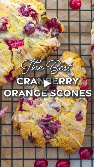 Sour Cream Scones, Cranberry Orange Scones, Cranberry Scones, Orange Scones, Sweet Muffin, Orange Glaze, Blueberry Scones, Cranberry Orange, Air Fryer Recipes Healthy