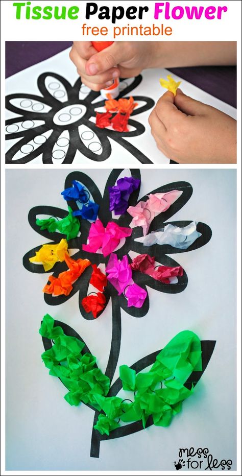 Special Ed Crafts, Crafts For Elementary Students, Spring Flower Crafts, Letter Learning, Tissue Paper Crafts, Paper Flower Art, Spring Preschool, Spring Kids, Spring Crafts For Kids