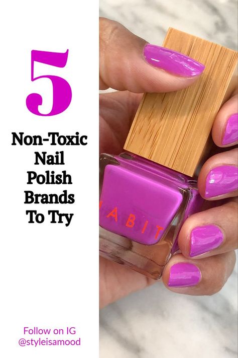 A review of 5 non-toxic nail polish brands to try. Includes 5 free, 8 free, and 10 free nail polish. Nontoxic Nail Polish, Neon Nail Polish, Nail Polish Brands, Vegan Nail Polish, Neon Nails, Kiss Makeup, Dye Free, Vegan Beauty, Non Toxic