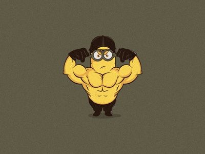 Minion Tattoo, Minion Painting, Logos Gym, Minion Drawing, Minion Stickers, Funny Gym Shirts, Adobe Illustrator Graphic Design, Gym Art, Graffiti Characters