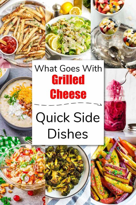 The most irresistible recipes for What Goes with Grilled cheese sandwiches are one of those guilty pleasures that make life worth living! via @savorandsavvy Sides With Grilled Cheese, What Goes With Grilled Cheese, What To Eat With Grilled Cheese, What To Serve With Grilled Cheese, Sides For Grilled Cheese Sandwiches, Grilled Cheese Add Ins, Sides For Grilled Cheese, Unique Grilled Cheese Recipes, Grown Up Grilled Cheese Recipes