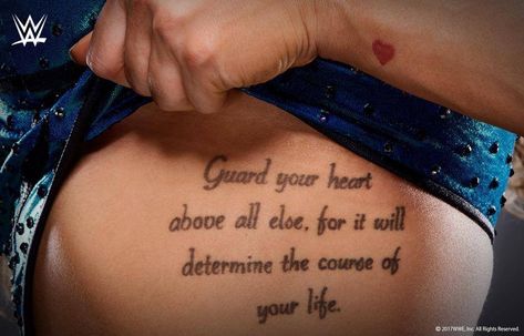 Charlotte flair tattoo Guard Your Heart Tattoo, Girl Rib Tattoos, Ric Flair, Guard Your Heart, Charlotte Flair, Rib Tattoo, Wwe News, Tattoo Idea, Wwe Superstars