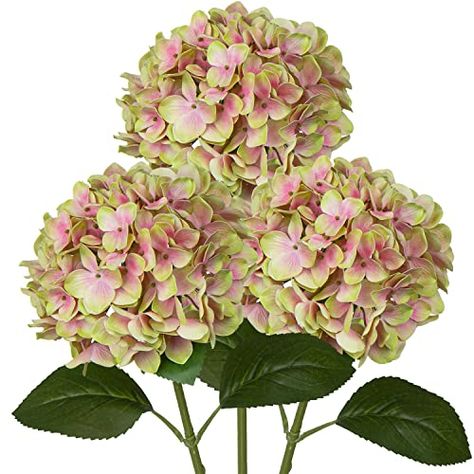 DILATATA Fake Hydrangeas Real Touch Hydrangea Flowers 26" Large Artificial Hydrangea Flowers Silk Hydrangea for Wedding Bouquet, Home, Party, Store, 3 Fake Hydrangeas, Hydrangea Colors, Faux Hydrangea, Bridal Decorations, Silk Hydrangeas, Faux Floral Arrangement, Artificial Hydrangeas, Hydrangea Flowers, Party Store