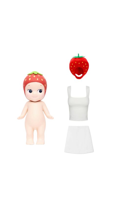 #strawberrysonnyangel #strawberry #sonnyangel #halloweencostume #halloweencostumes #halloween #costumes Strawberry Sonny Angel, Strawberry Halloween, Angel Halloween Costumes, Angel Costume, Sonny Angel, Diy Costumes, Halloween Outfits, Halloween Costume, Halloween Costumes