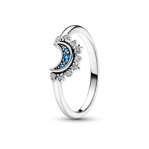 Pandora Celestial, Lunar Energy, I Love You Ring, Sun And Moon Rings, Sun Ring, Celestial Blue, Charms Pandora, Sparkling Stars, Pandora Rings