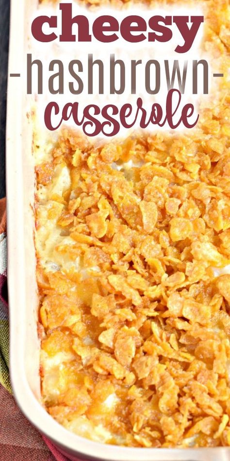 This Cheesy Hashbrown Casserole recipe is true comfort food. Made with frozen hash browns and plenty of cheese, I can guarantee your family is going to enjoy this one! Hashbrown Casserole Dinner, Chicken Hashbrown Casserole, Cheesy Hashbrown, Frozen Hash Browns, Hashbrown Casserole Recipe, Cheesy Hashbrown Casserole, Baked Pork Chops Oven, Frozen Hashbrowns, Cheesy Hashbrowns