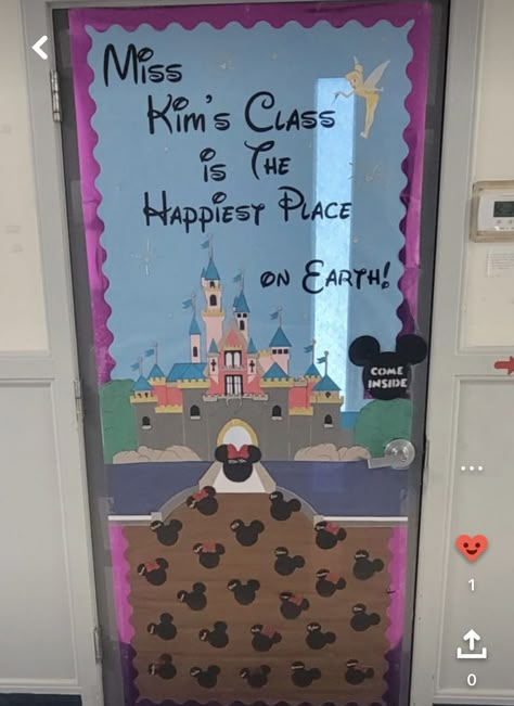 Disney Castle Door Decorations Classroom, Disney Theme School Decorations, Disney Door Decorating Contest, Disney Classroom Birthday Board, Disney Teacher Door, Disney Princess Classroom Theme, Toddler Room Door Ideas, Disney Library Theme, Disney World Classroom