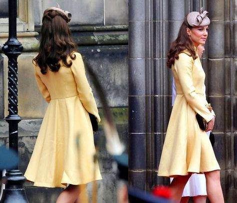 Lady Aesthetic, Looks Kate Middleton, Kate Middleton Hair, Vintage Curls, Princesa Real, Kate Middleton Photos, Well Dressed Women, Yellow Hat, Kate Middleton Style