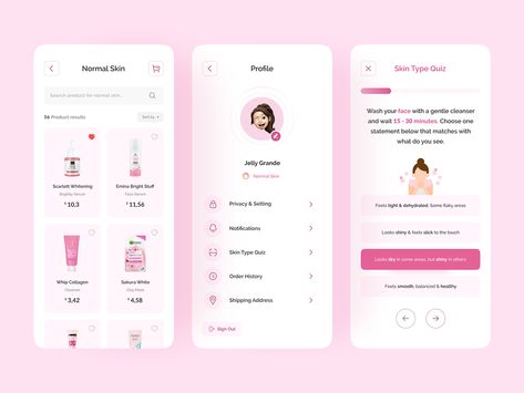 Skincare Mobile App, Skin Care App Design, Skincare App Design, Skincare App, App Suggestions, Planer Ideas, App Wireframe, App Ideas, Skin Washing