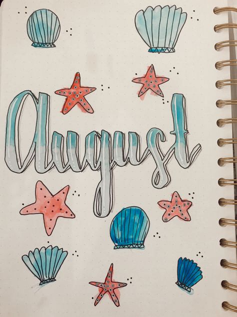 April Calendar Aesthetic, August Drawings, August Aesthetic Month, August Doodles, Calander Ideas, Cover Page Bullet Journal, August Drawing, Mom Calendar, Calender Ideas